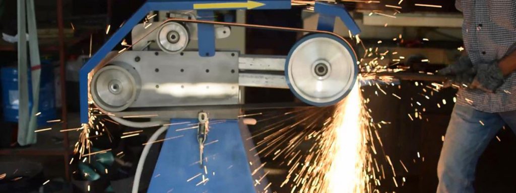 banner test máy mài dây đai với sức tỳ 50 kg