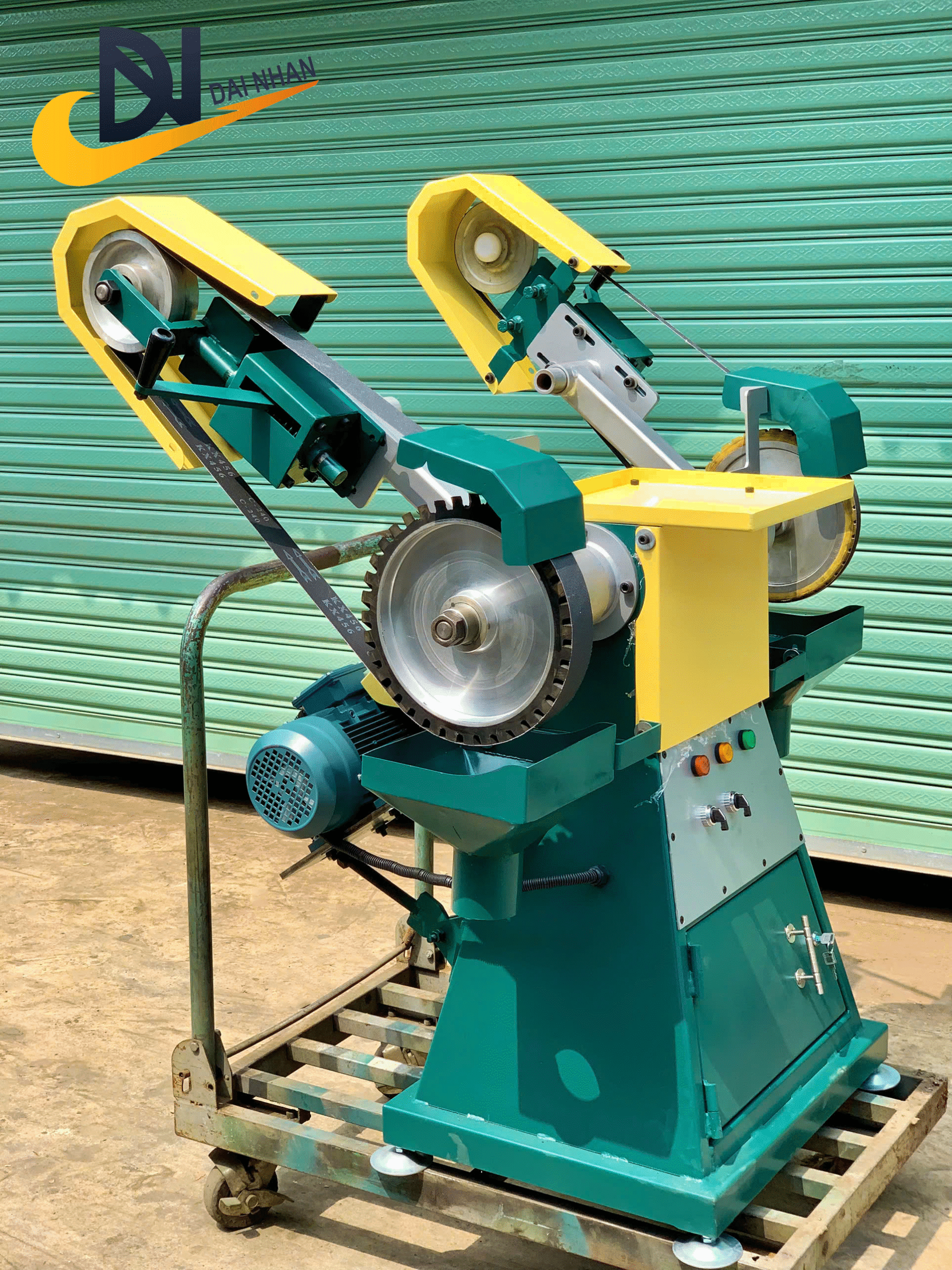 MÁY MÀI ĐAI NHÁM CHÂN THÙNG 2 ĐAI CÔNG NGHIỆP - Ảnh 4