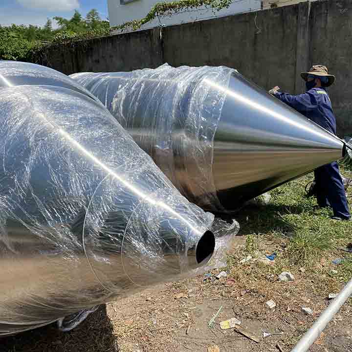 sản phẩm sau khi đánh bằng máy đánh bồn inox